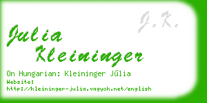 julia kleininger business card